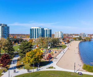 Drone view of Centennial Park and its beach.