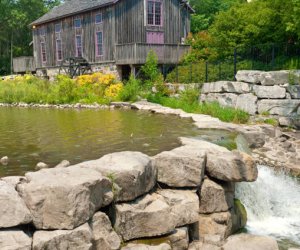 An old mill and a waterfall near Kitchener, Ontario.